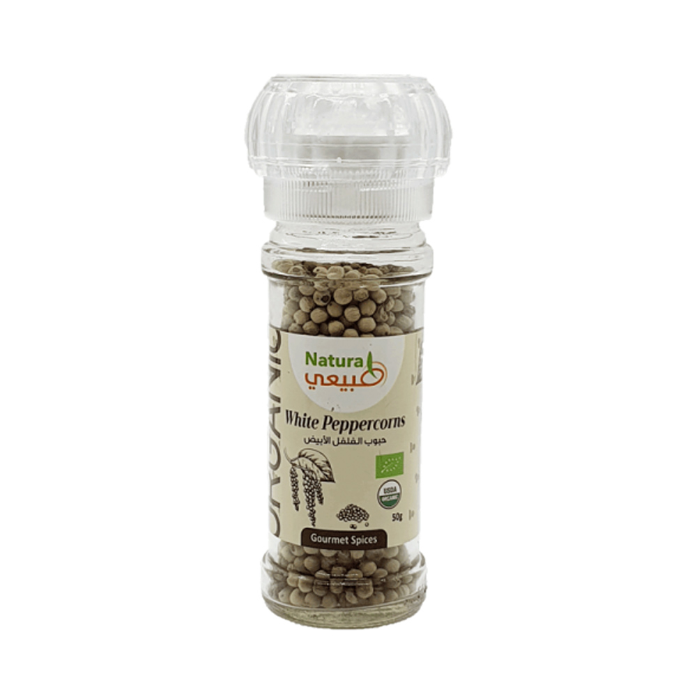 Organic Whole White Pepper – Grinder